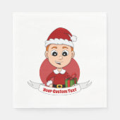 Cute Kerstboy cartoon Napkins Servet (Voorkant)