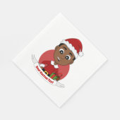 Cute Kerstboy cartoon Napkins Servet (Hoek)