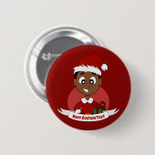 Cute Kerstboy cartoon Ronde Button 5,7 Cm (Voorkant /achterkant)