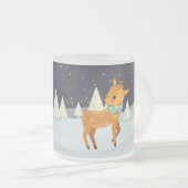Cute KerstBunny en Deer Cute Matglas Koffiemok (Voorkant rechts)