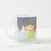 Cute KerstBunny en Deer Cute Matglas Koffiemok (Links)