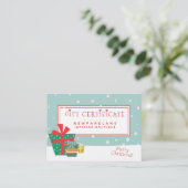 Cute kerstcadeaubon visitekaartje (Staand voorkant)