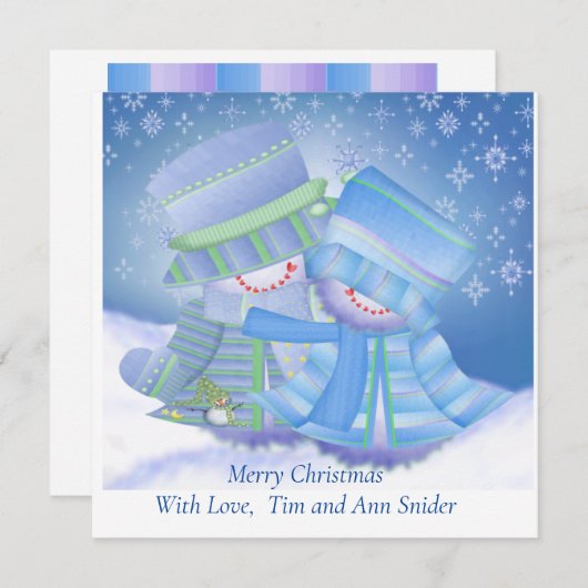 Cute kerstcadeaus feestdagenkaart (Voorkant / Achterkant)