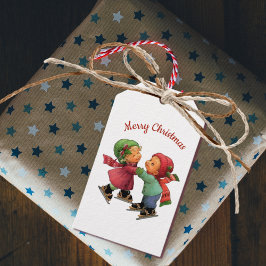 Cute kerstcadeaus voor ijsschaatsen Label Cadeaulabel