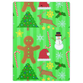 Cute Kerstcollage Holiday Patroon Klembord (Achterkant)
