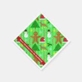 Cute Kerstcollage Holiday Patroon Servet (Hoek)