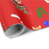 Cute kerstcorgi puppy wrapons paper cadeaupapier (Rol Hoek)