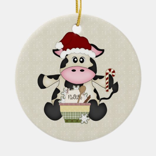 Cute Kerstcow Ornament (Voorkant)