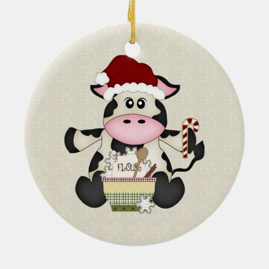 Cute Kerstcow Ornament (Achterkant)