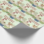 Cute Kerstcupcakes, gepersonaliseerd Cadeaupapier (Hoek)