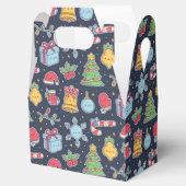 Cute Kerstdecorations Doodles Pattern Bedankdoosjes (Geopend)