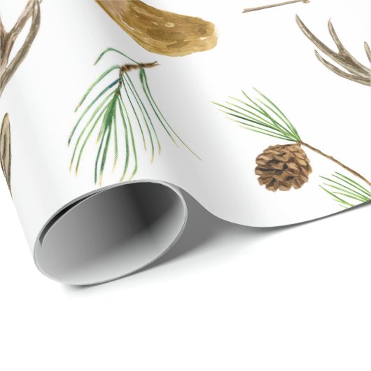 Cute Kerstdeer Pattern Cadeaupapier (Rol Hoek)