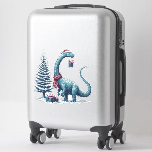 Cute Kerstdinosaur Sticker (Koffer)