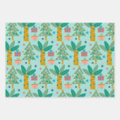 Cute Kerstdinosaurus Pattern Inpakpapier Vel (Voorkant 2)