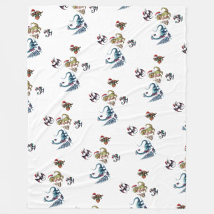 Cute Kerstdinosaurussen Fleece Deken