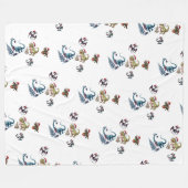 Cute Kerstdinosaurussen Fleece Deken (Voorkant (Horizontaal))