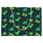 Cute Kerstdinosaurussen Groot Cadeauzakje (Achterkant)