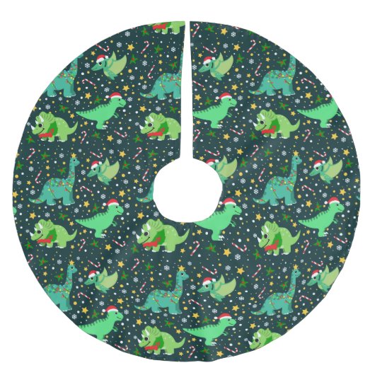 Cute Kerstdinosaurussen Kerstboom Rok (Voorkant)