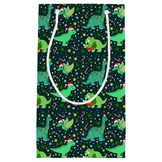 Cute Kerstdinosaurussen Klein Cadeauzakje (Voorkant)