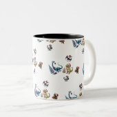 Cute Kerstdinosaurussen Tweekleurige Koffiemok (Voorkant rechts)