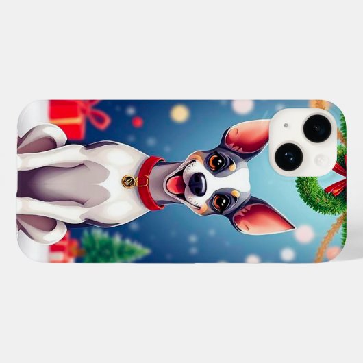 Cute kerstdog Case-Mate iPhone case (Achterkant (horizontaal))