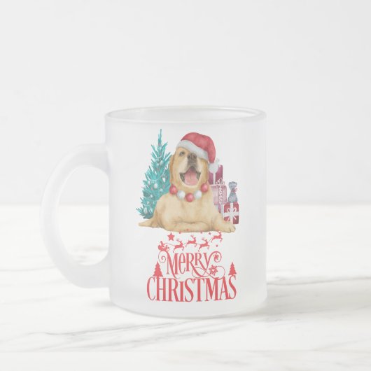Cute kerstdog matglas koffiemok (Links)