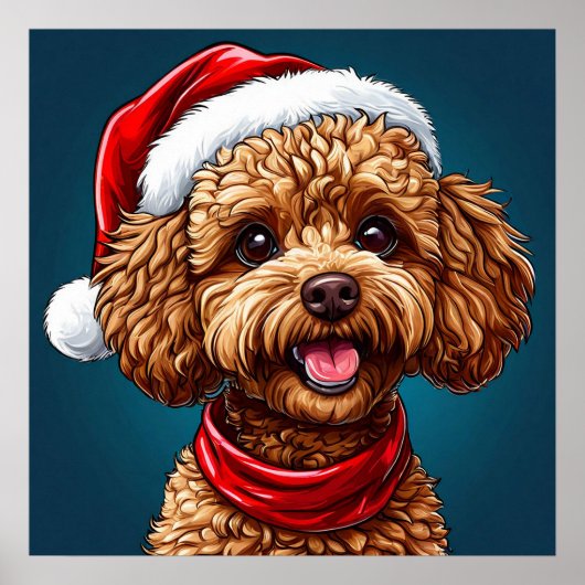 Cute kerstdog poster (Voorkant)