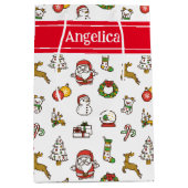 Cute Kerstdoodles Medium Cadeauzakje (Voorkant)