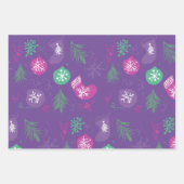 Cute Kerstdoodles Snowflakes Patroon Inpakpapier Vel (Voorkant 3)