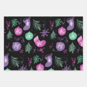 Cute Kerstdoodles Snowflakes Patroon Inpakpapier Vel (Voorkant)