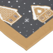 Cute Kerstdorp Dennenbomen Blauw Kerstmis Tafelkleed (Gekanteld)