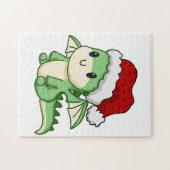 Cute kerstdraak legpuzzel (Horizontaal)