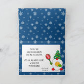 🎾 Cute Kerstdwarf met tennisbal Bedankkaart (Binnen)