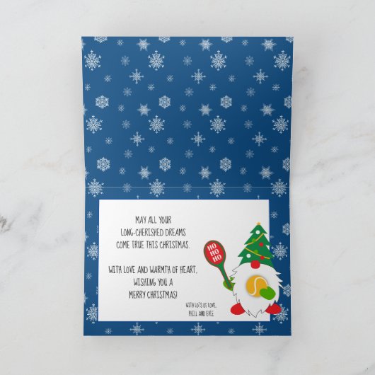 🎾 Cute Kerstdwarf met tennisbal Bedankkaart (Binnen)