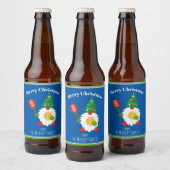 🎾 Cute Kerstdwarf met tennisbal Bier Etiket (Flessen)