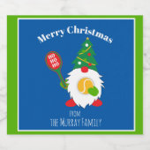 🎾 Cute Kerstdwarf met tennisbal Bier Etiket (Enkel label)