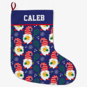 🎾 Cute Kerstdwarf met tennisbal Grote Kerstsok (Voorkant)