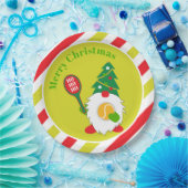 🎾 Cute Kerstdwarf met tennisbal Papieren Bordje (Feest)