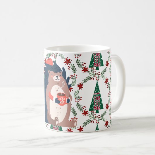 Cute Kerstegel Koffiemok (Voorkant rechts)