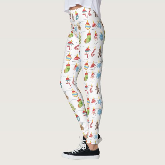 Cute Kerstelementen Pattern ID729 Leggings (Links)