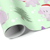 Cute Kerstelephants Pattern Cadeaupapier (Rol Hoek)