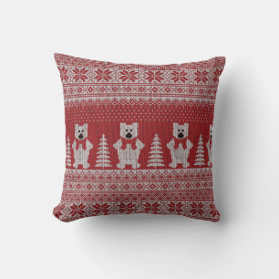 Cute Kerstelijke Ijsbeer Worp Kussen