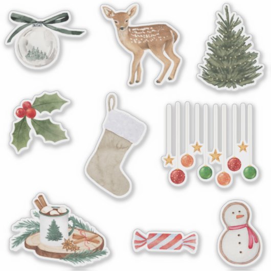 Cute Kerstelijke Sticker Set (Voorkant)