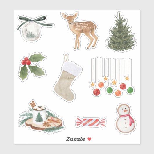 Cute Kerstelijke Sticker Set (Vel)
