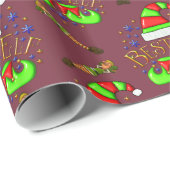 Cute KerstElves Cadeaupapier (Rol Hoek)