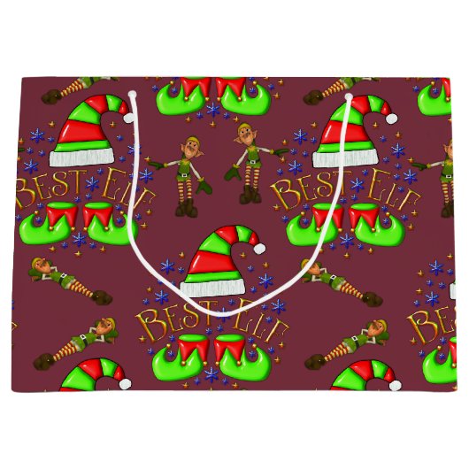 Cute KerstElves Groot Cadeauzakje (Voorkant)