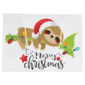 Cute Kerstfeestay Kawaii sloth Groot Cadeauzakje (Achterkant)