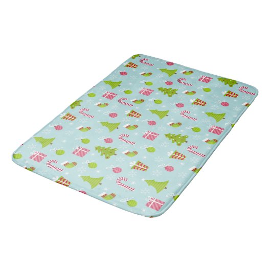 Cute Kerstfeestay Pattern Badmat (Gekanteld)