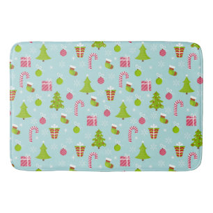 Cute Kerstfeestay Pattern Badmat