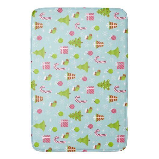 Cute Kerstfeestay Pattern Badmat (Voorkant Verticaal)